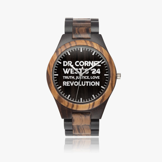 Truth Justice Love Revolution Indian Ebony Wooden Watch