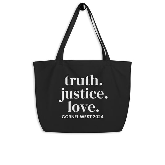 Large Organic Truth Justice Love Tote Bag