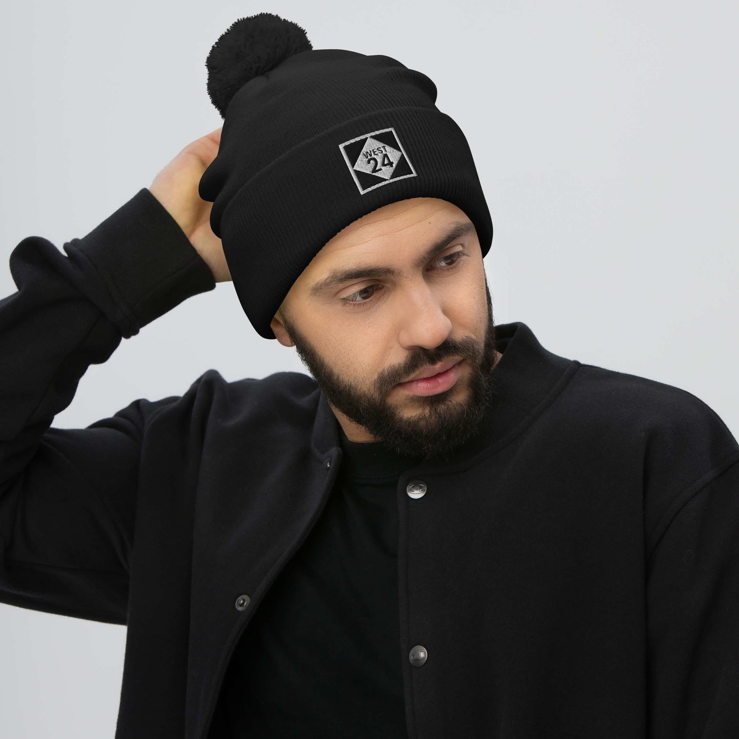 Revolution Highway Embroidered Pom-Pom Beanie