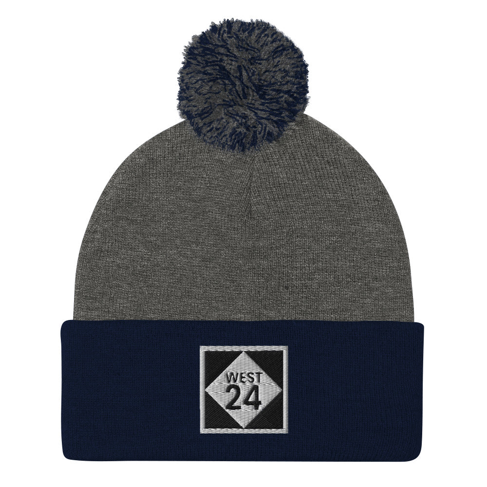 Revolution Highway Embroidered Pom-Pom Beanie