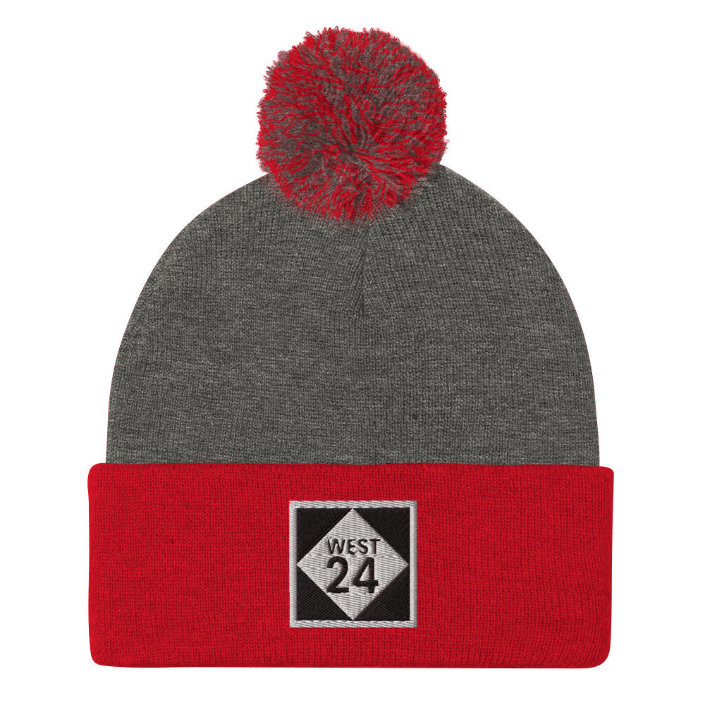 Revolution Highway Embroidered Pom-Pom Beanie