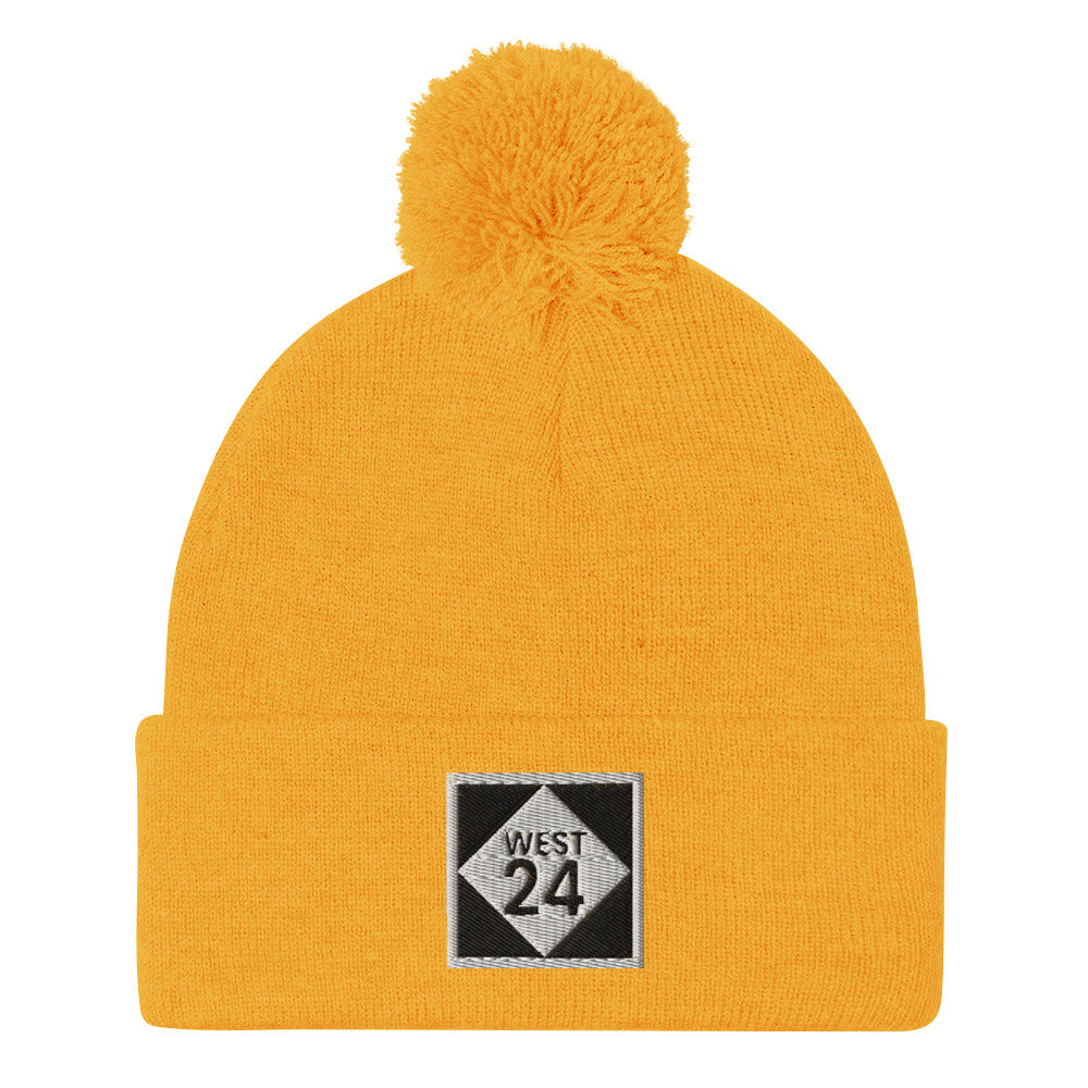 Revolution Highway Embroidered Pom-Pom Beanie