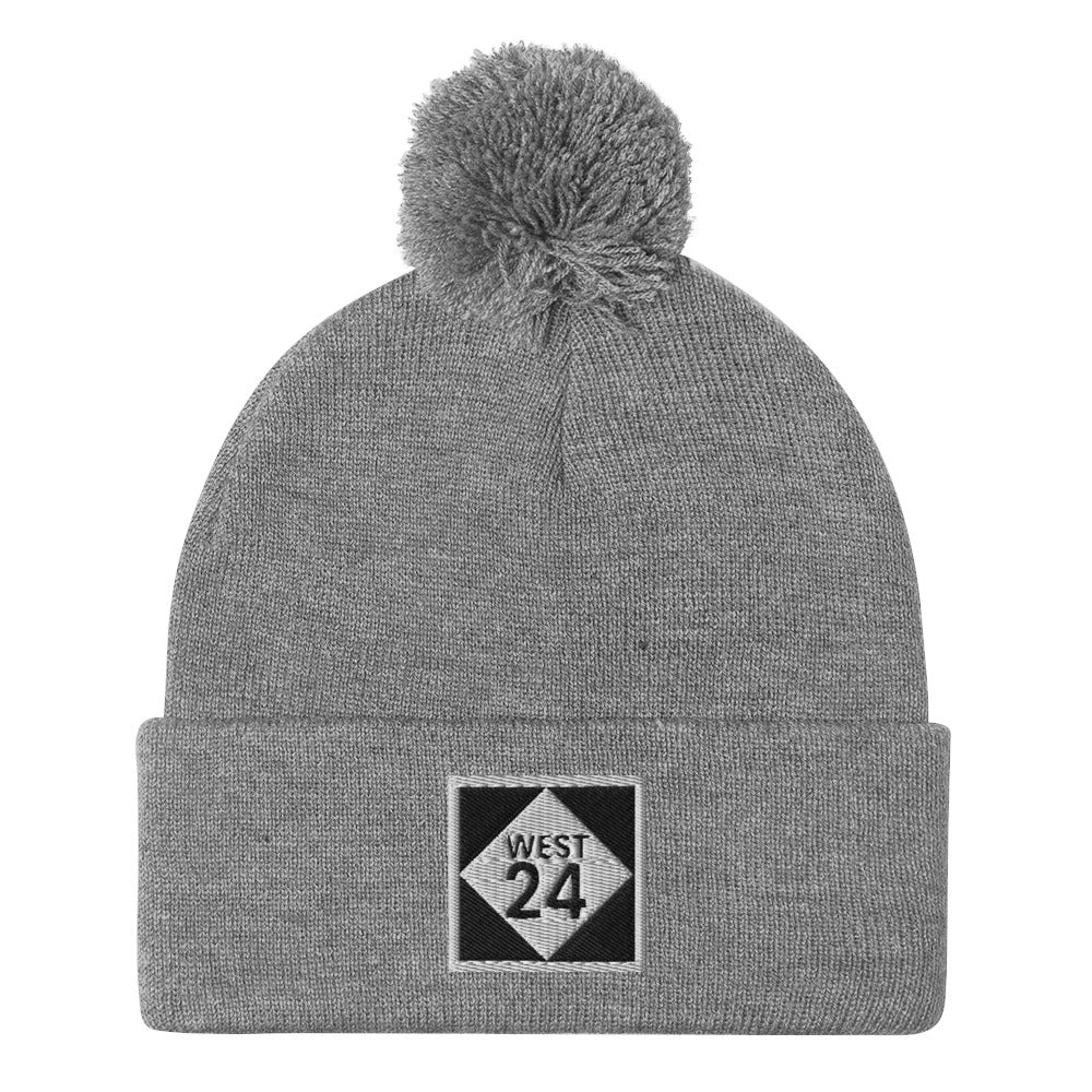 Revolution Highway Embroidered Pom-Pom Beanie
