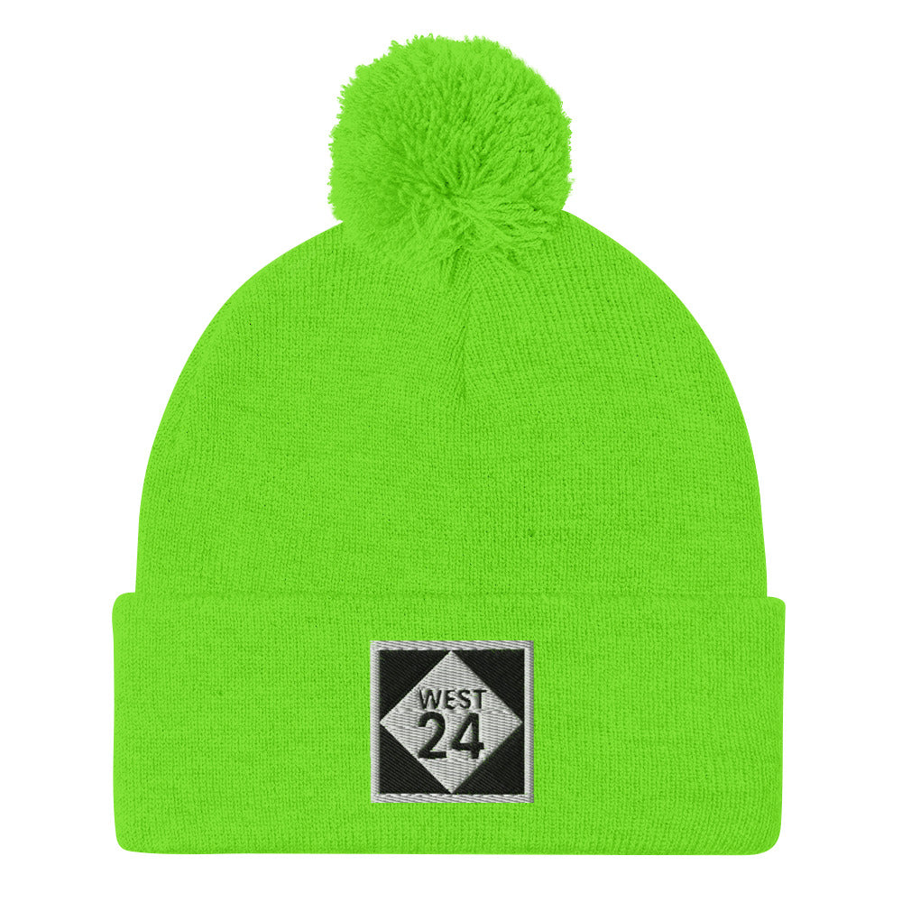 Revolution Highway Embroidered Pom-Pom Beanie