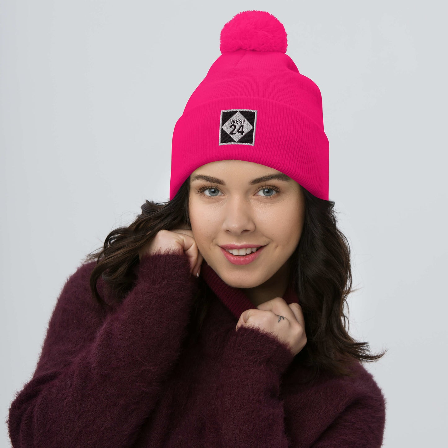 Revolution Highway Embroidered Pom-Pom Beanie
