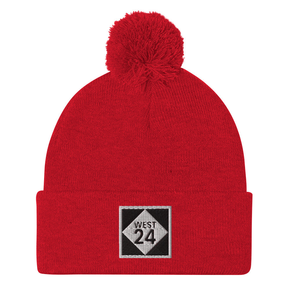 Revolution Highway Embroidered Pom-Pom Beanie