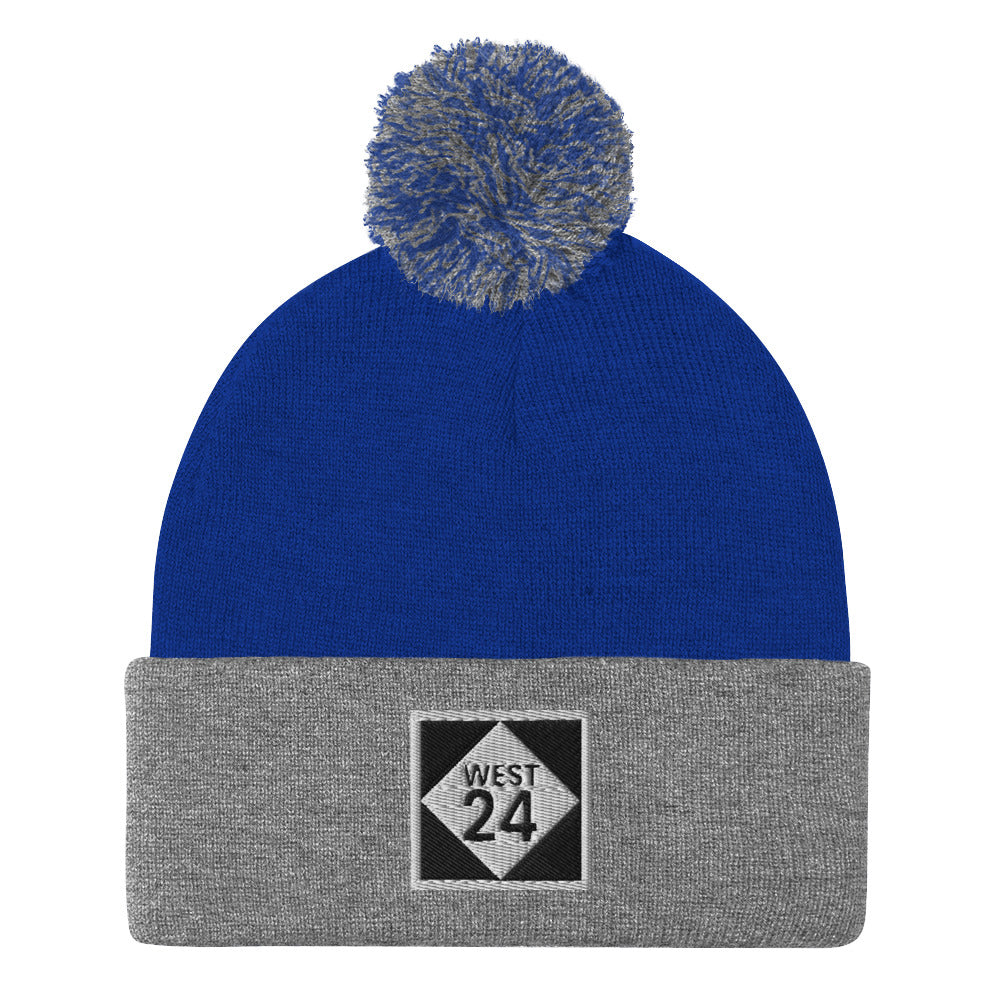 Revolution Highway Embroidered Pom-Pom Beanie