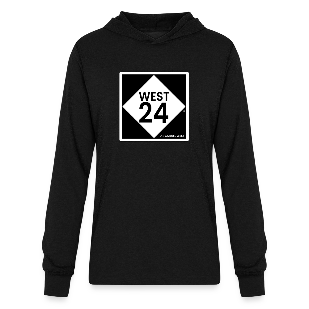 Unisex Long Sleeve Highway Hoodie Shirt - black