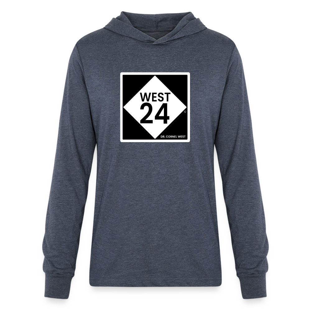 Unisex Long Sleeve Highway Hoodie Shirt - heather navy