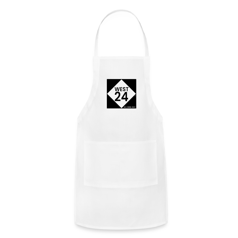 Highway Printed Adjustable Apron - white