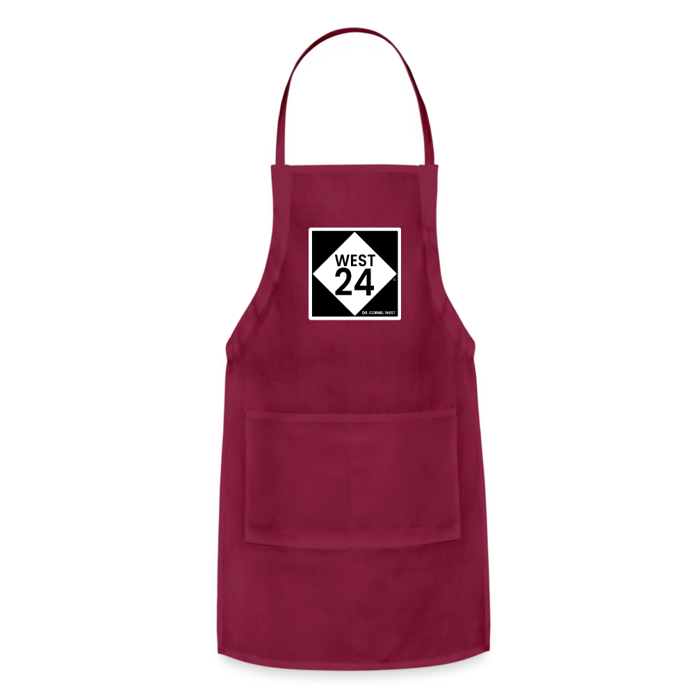 Highway Printed Adjustable Apron - burgundy