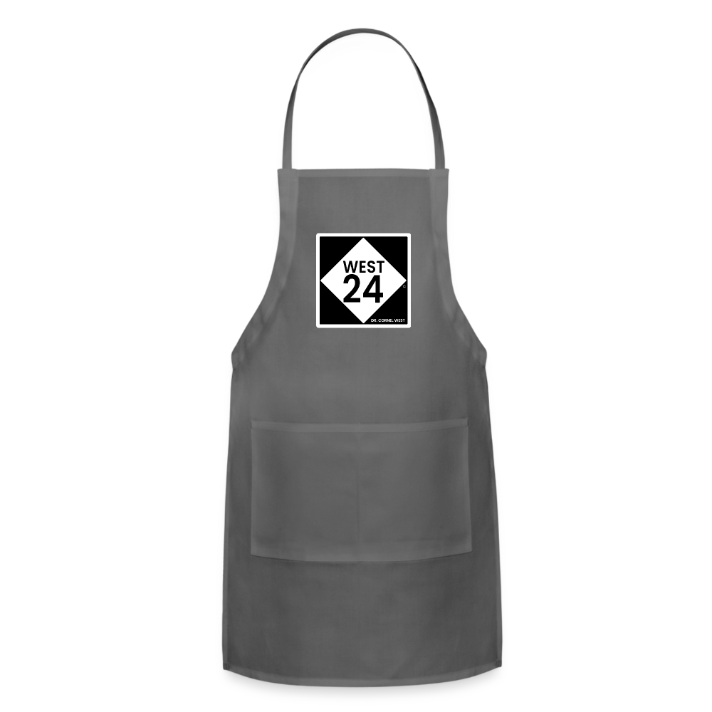 Highway Printed Adjustable Apron - charcoal
