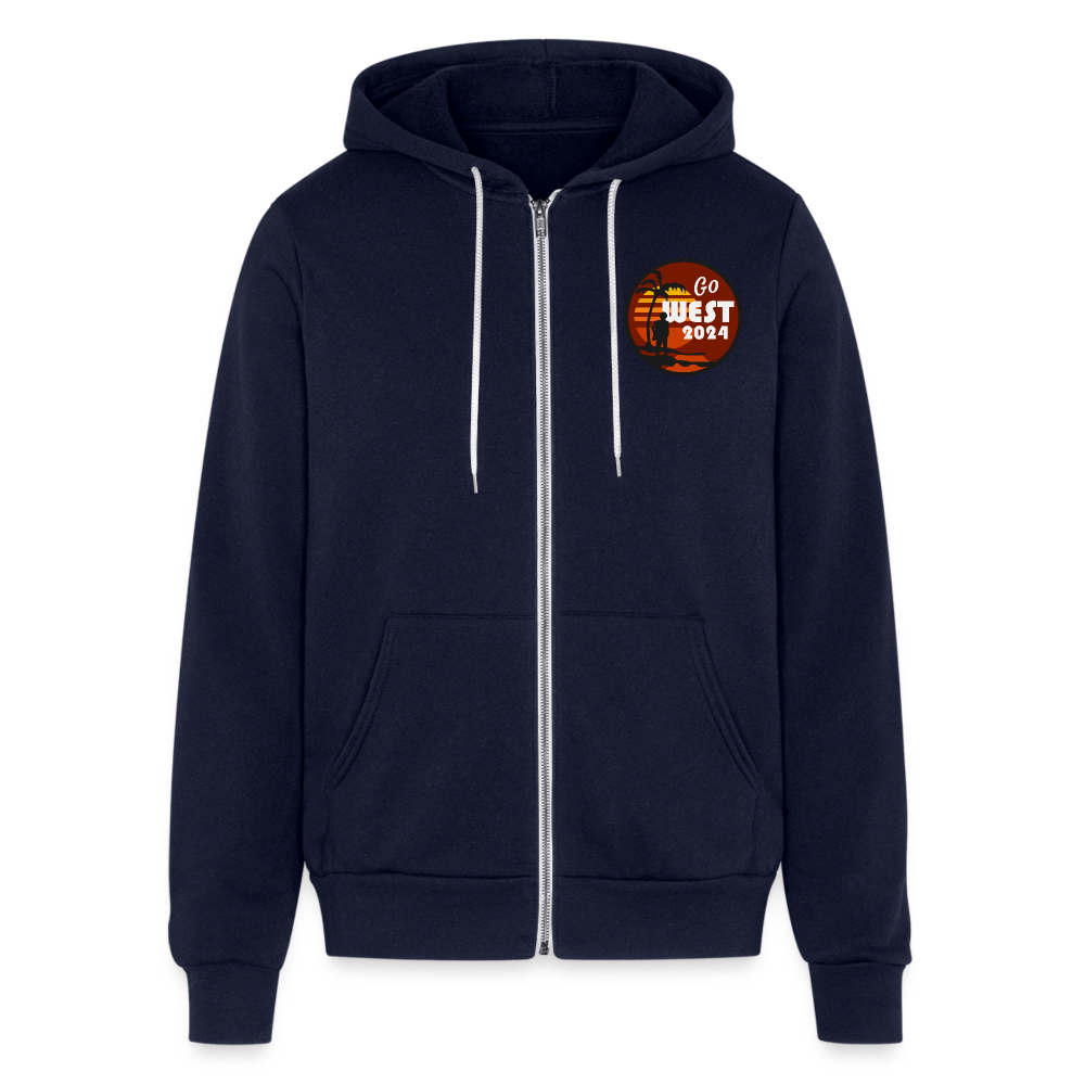 Unisex Go West Full Zip Hoodie Bella + Canvas - navy