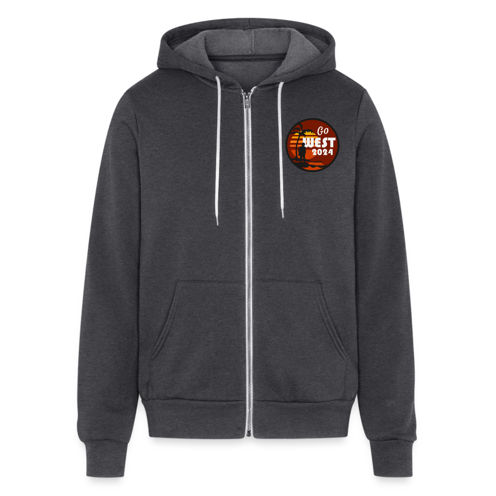 Unisex Go West Full Zip Hoodie Bella + Canvas - charcoal grey