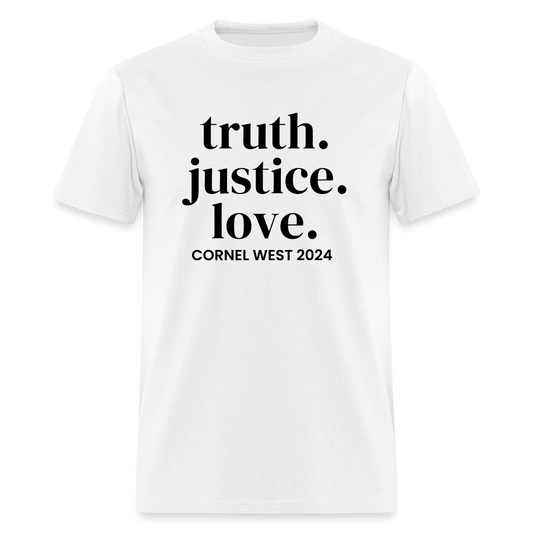 Unisex Classic Truth Justice Love T-Shirt - white