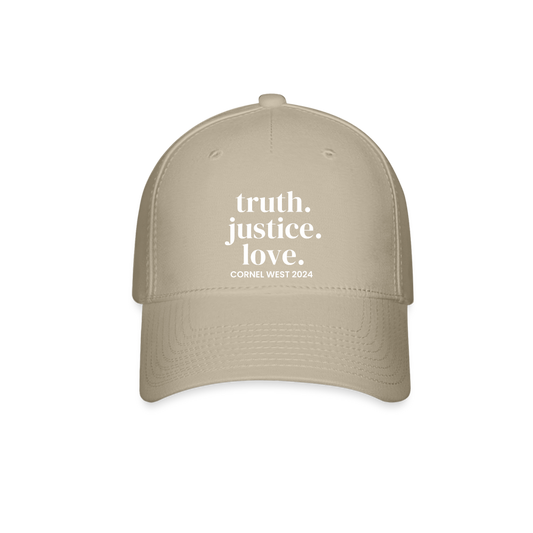 Truth Justice Love Baseball Cap - khaki