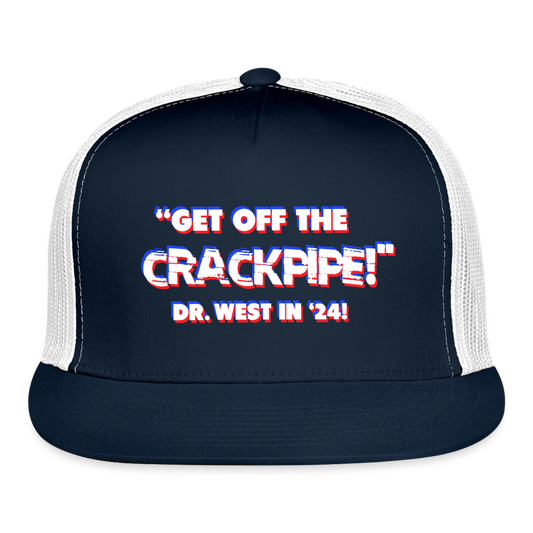 Crackpipe Printed Trucker Cap - navy/white