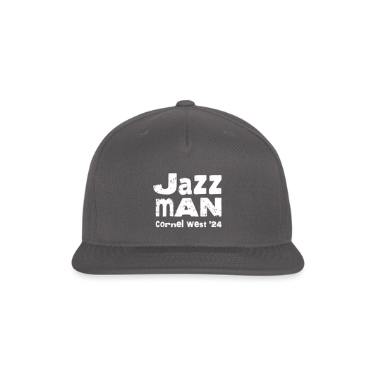 Jazz Man Printed Snapback Baseball Cap - dark grey