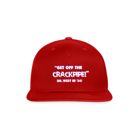 Crackpipe Printed Snapback Baseball Cap - red