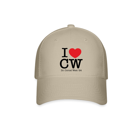 I Love CW Printed Flexfit Baseball Cap - khaki