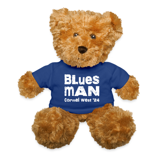 Blues Man Teddy Bear - royal blue