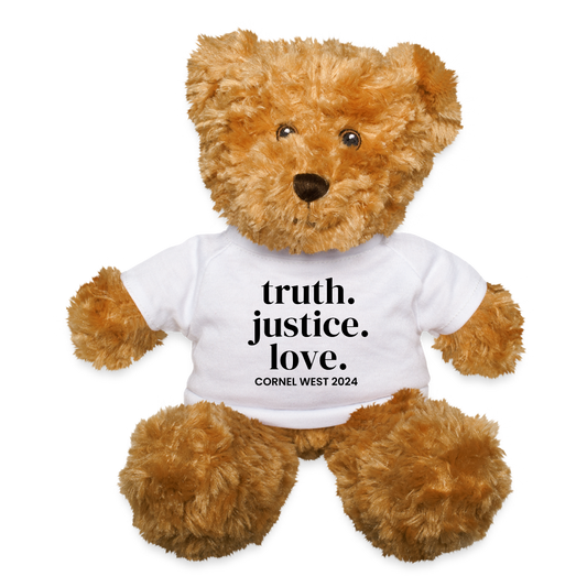 Truth Justice Love Teddy Bear - white
