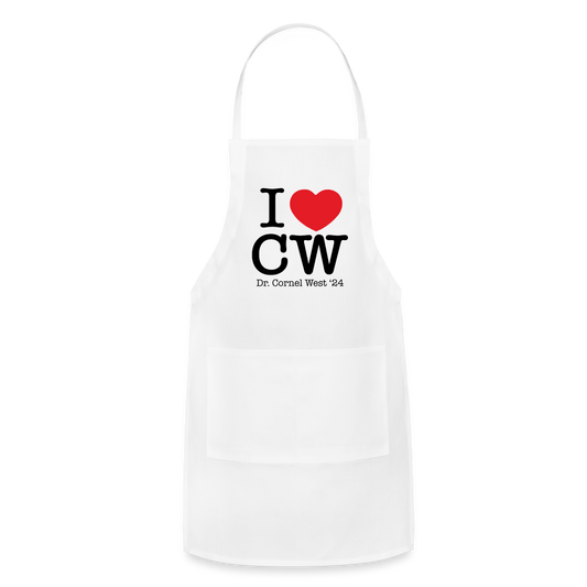 I Love CW Adjustable Apron - white
