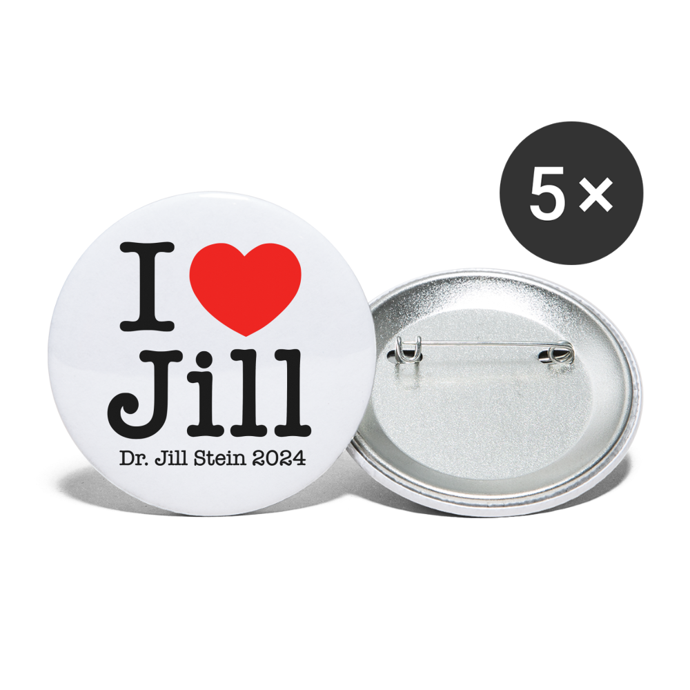 I Love Jill Buttons Large 2.2'' (5-pack) - white