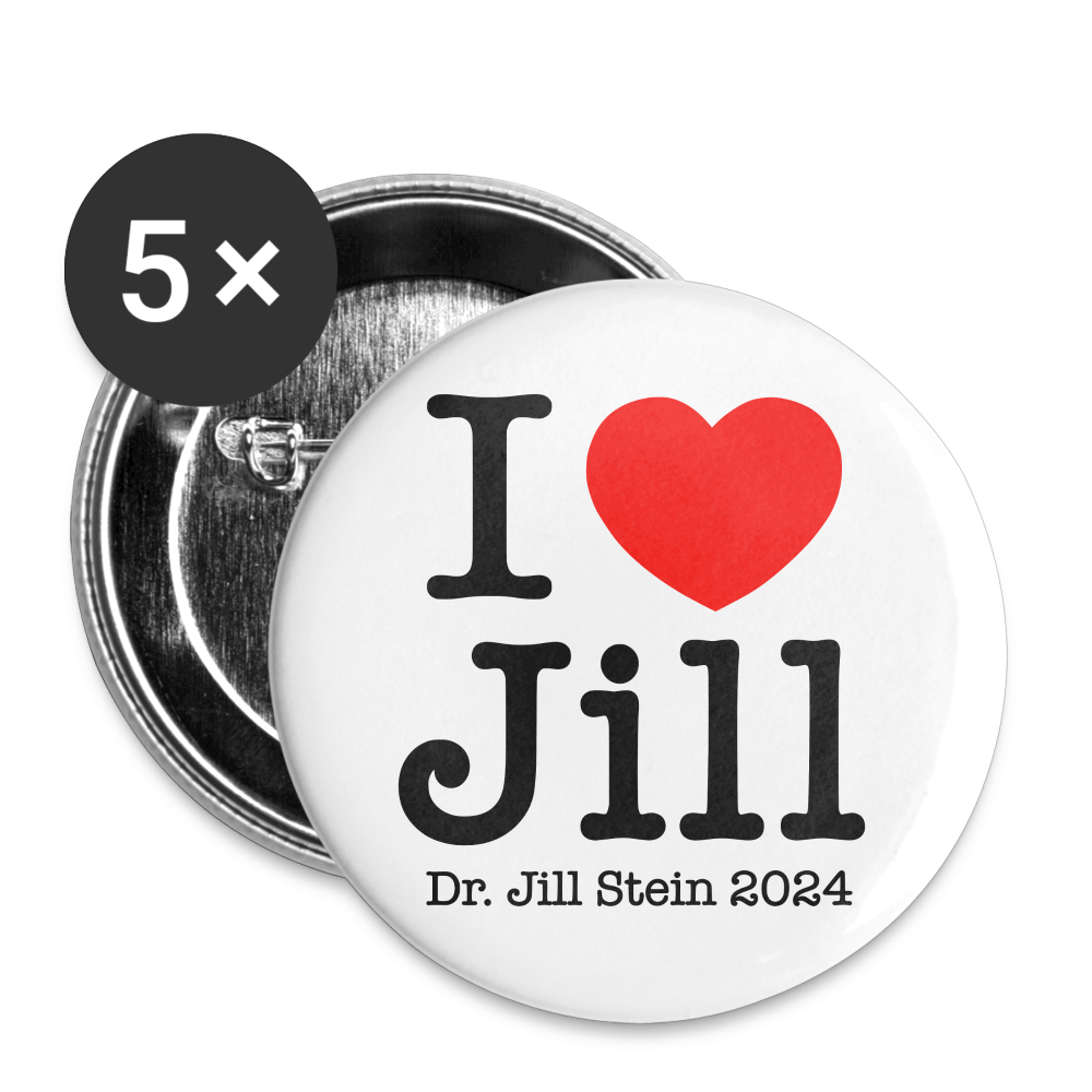 I Love Jill Buttons Large 2.2'' (5-pack) - white