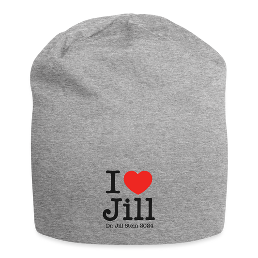 I Love Jill Printed Jersey Beanie - heather gray