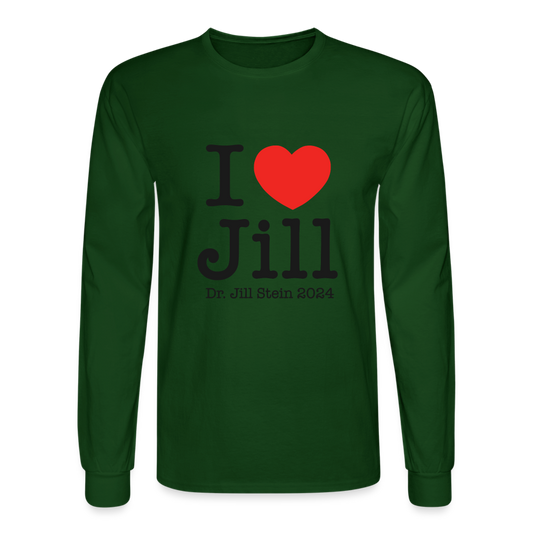 I Love Jill Men's Long Sleeve T-Shirt - forest green