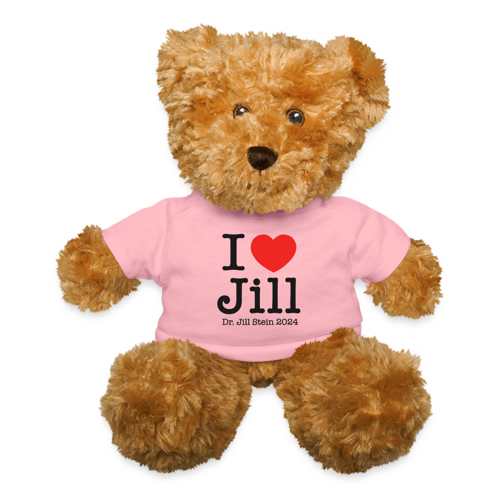 I Love Jill Teddy Bear - petal pink