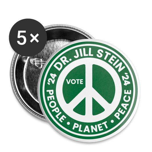 Jill's Peace Sign Buttons Large 2.2'' (5-pack) - white