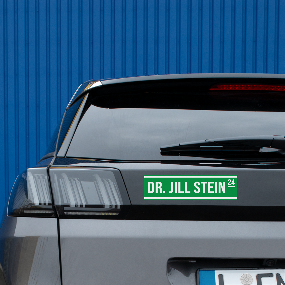 Dr. Jill Stein Street Bumper Sticker - white matte