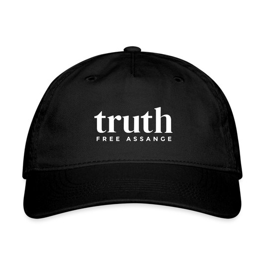 Truth Free Assange Organic Baseball Cap - black