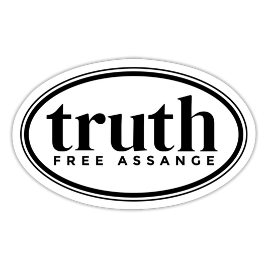 Truth Free Assange Euro Sticker - white matte