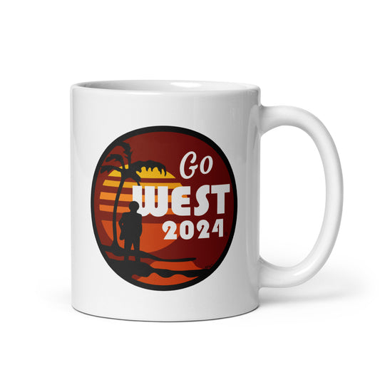 Go West White Glossy Mug