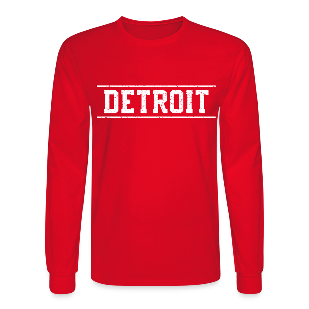 Detroit Men's Long Sleeve T-Shirt - red