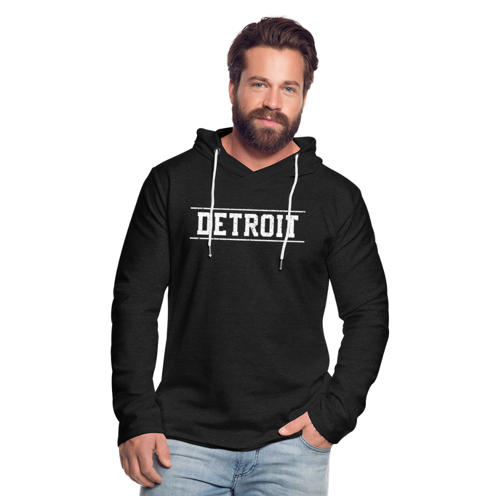 Detroit Unisex Lightweight Terry Hoodie - charcoal grey