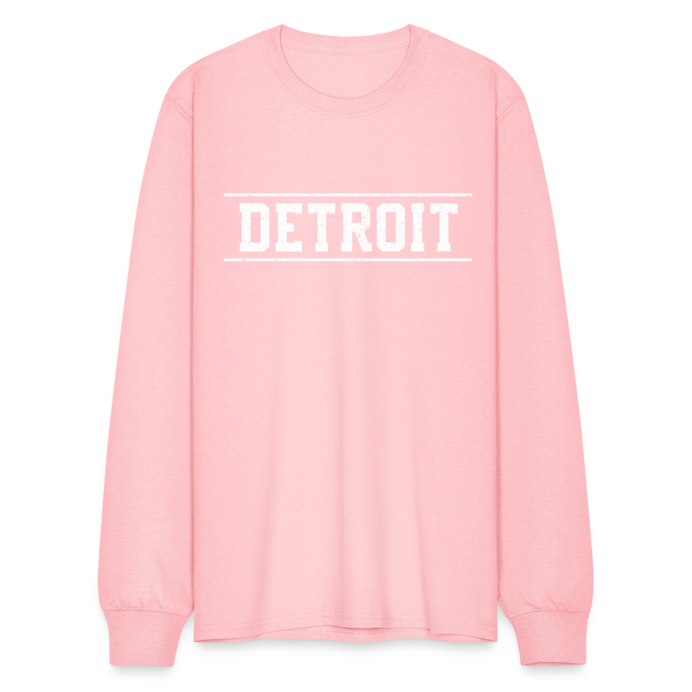 Detroit Men's Long Sleeve T-Shirt - pink