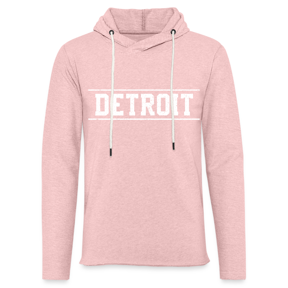 Detroit Unisex Lightweight Terry Hoodie - cream heather pink