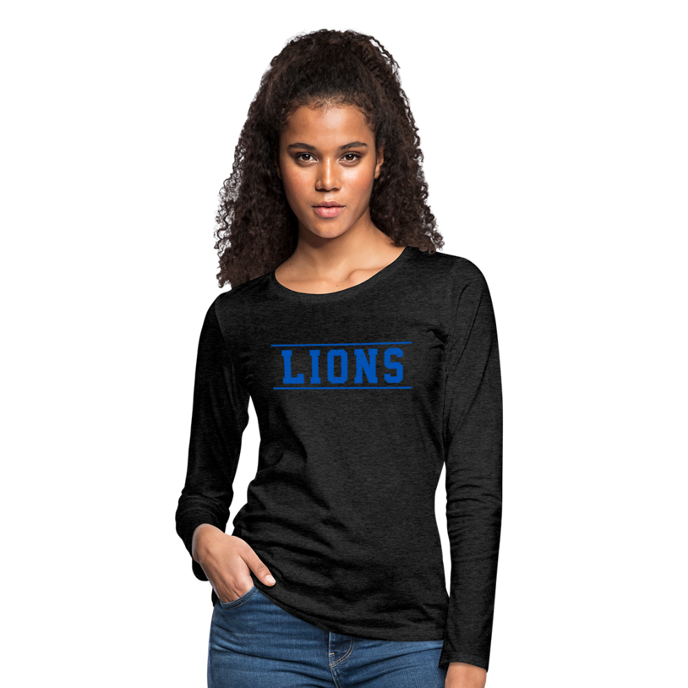 Lions Women's Premium Long Sleeve T-Shirt - charcoal grey