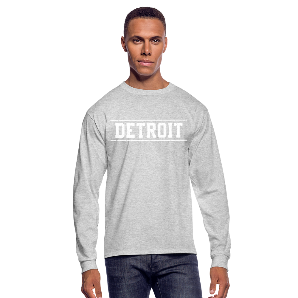 Detroit Men's Long Sleeve T-Shirt - heather gray