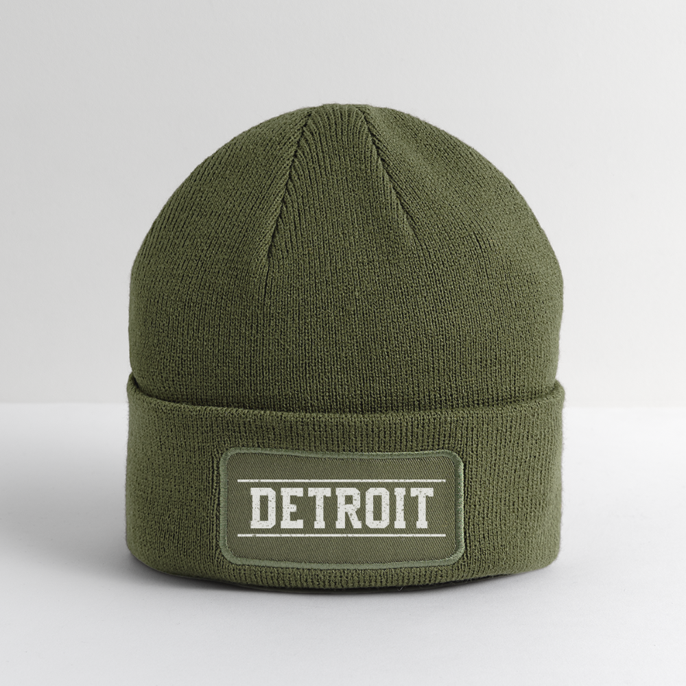 Detroit Patch Beanie - olive