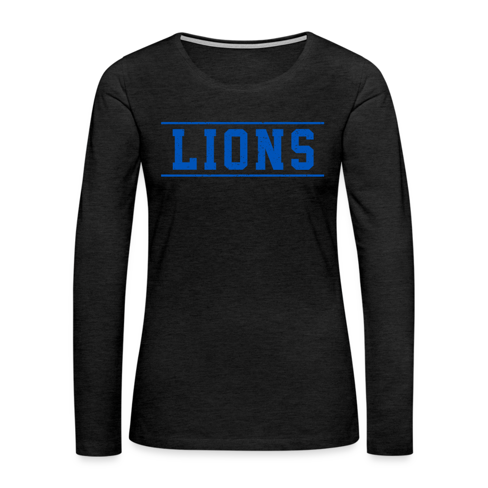 Lions Women's Premium Long Sleeve T-Shirt - charcoal grey