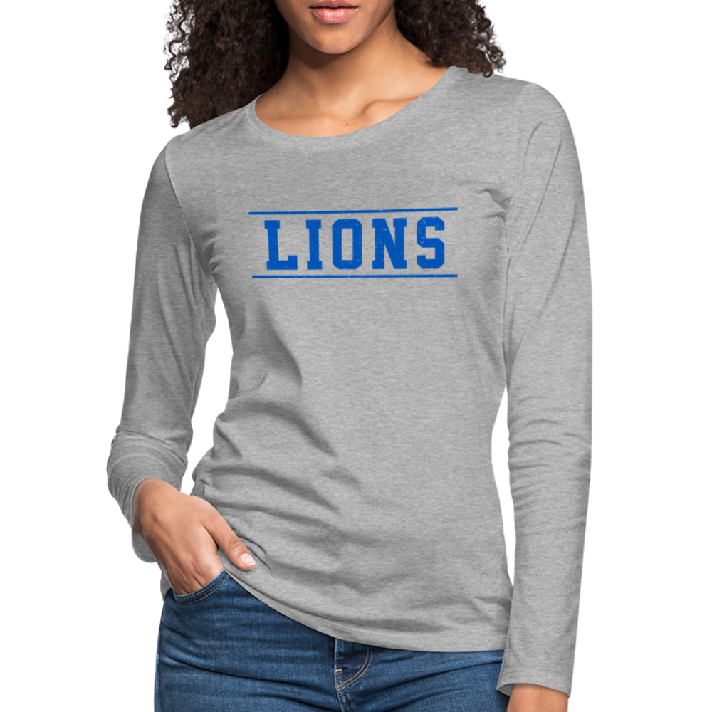 Lions Women's Premium Long Sleeve T-Shirt - heather gray
