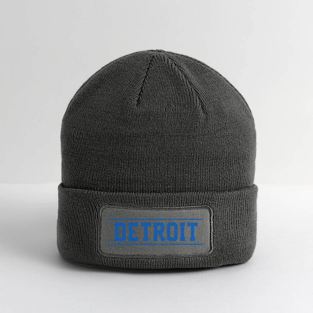 Detroit Patch Beanie - charcoal grey