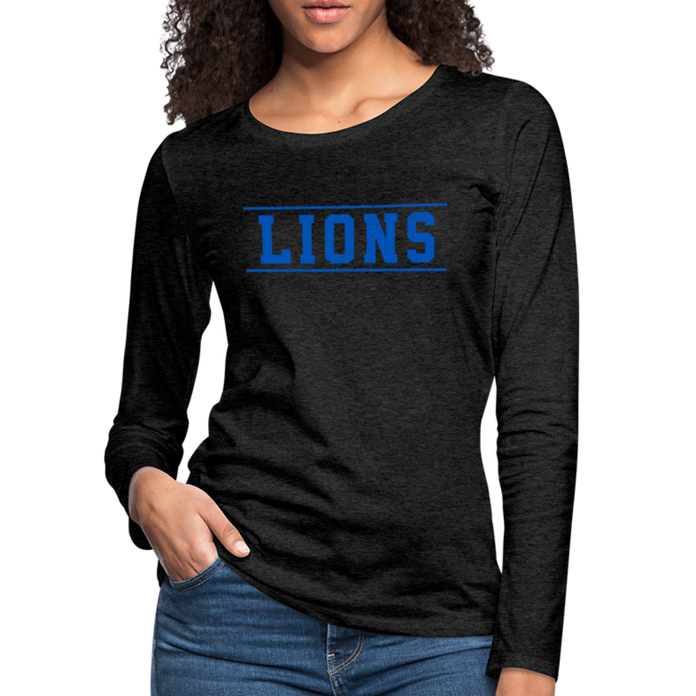 Lions Women's Premium Long Sleeve T-Shirt - charcoal grey