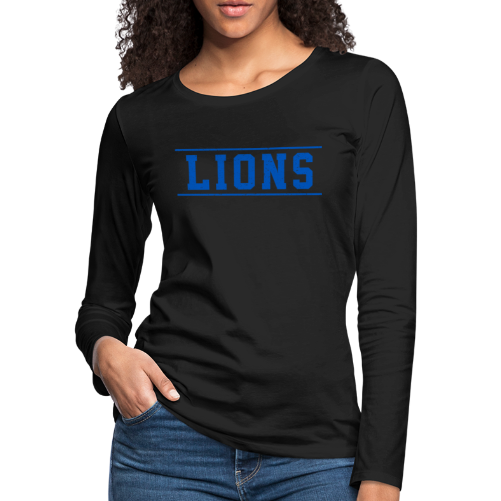 Lions Women's Premium Long Sleeve T-Shirt - black