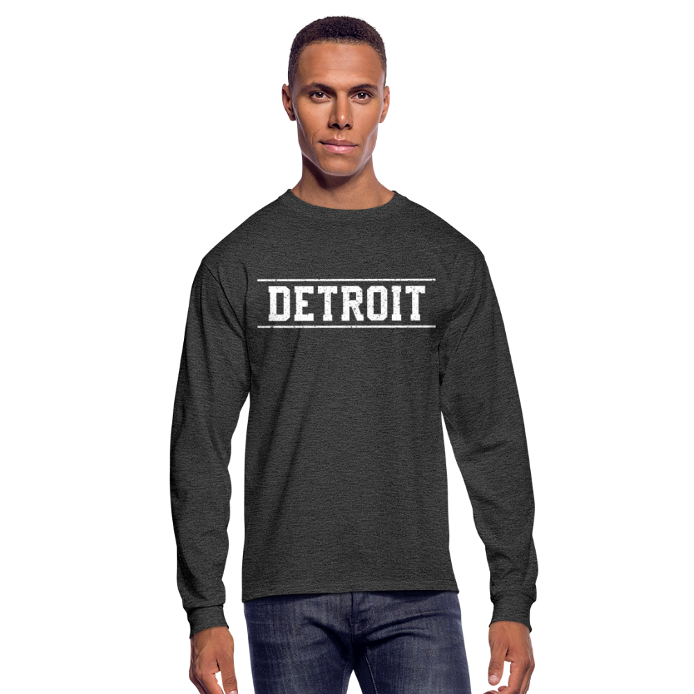 Detroit Men's Long Sleeve T-Shirt - heather black